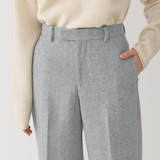 婦人　ウール混ストレートパンツ