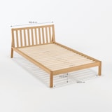 もたれかかれる木製ベッド　オーク材突板　ダブル