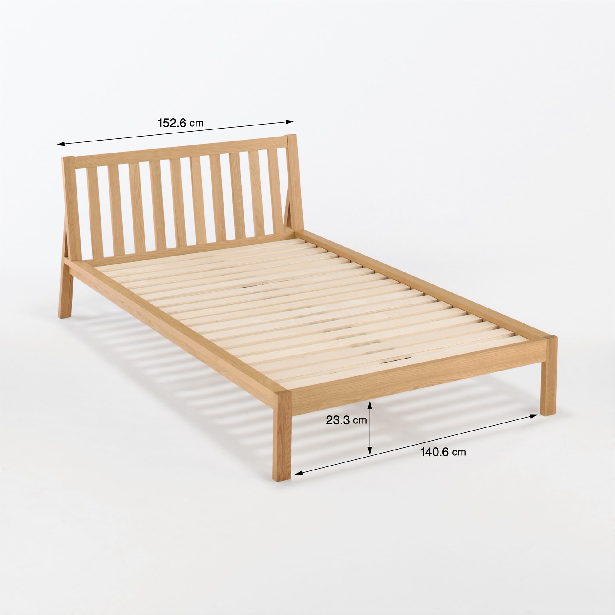 もたれかかれる木製ベッド　オーク材突板　ダブル