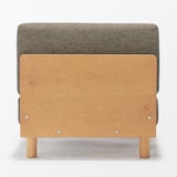 ゆったり座れるアームレスソファ　１シーター　ポリエステル平織　ブラウン