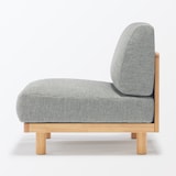 ゆったり座れるアームレスソファ　１シーター　ポリエステル平織　グレー