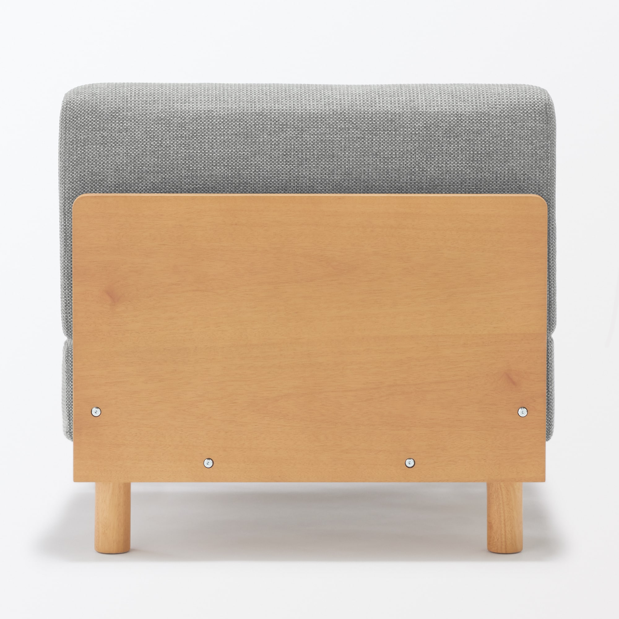 ゆったり座れるアームレスソファ 1シーター ポリエステル平織 グレー