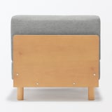 ゆったり座れるアームレスソファ　１シーター　ポリエステル平織　グレー