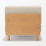 ゆったり座れるアームレスソファ　１シーター　ポリエステル平織　ベージュ