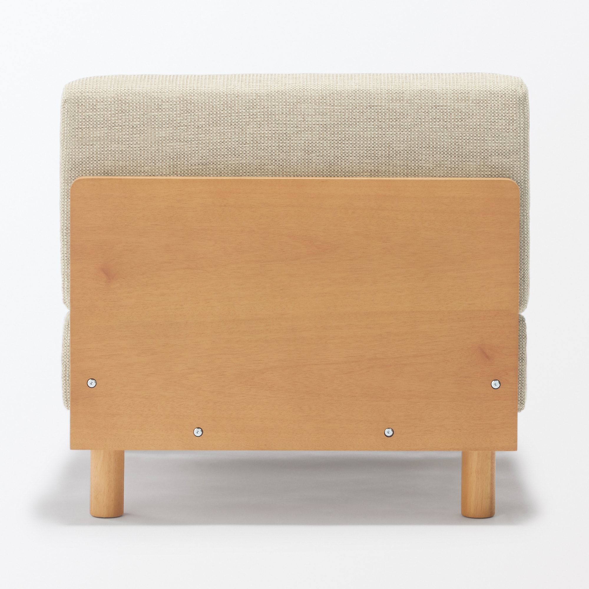 ゆったり座れるアームレスソファ　１シーター　ポリエステル平織　ベージュ