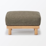 ゆったり座れるアームレスソファ用　オットマン　ポリエステル平織　ブラウン