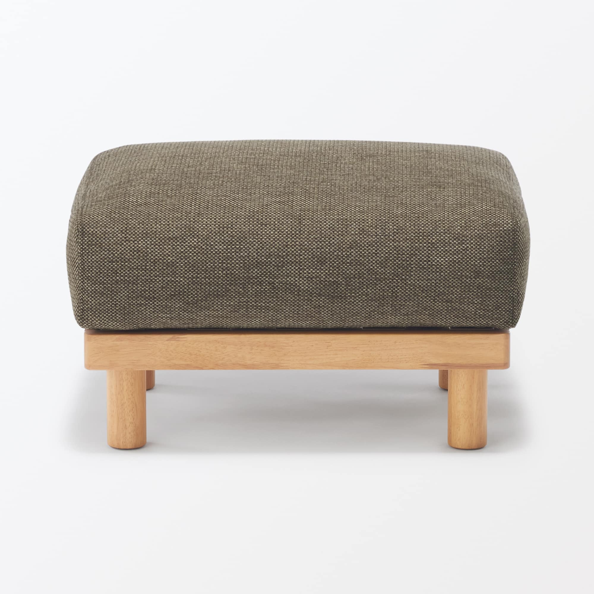 ゆったり座れるアームレスソファ用　オットマン　ポリエステル平織　ブラウン