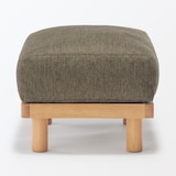 ゆったり座れるアームレスソファ用　オットマン　ポリエステル平織　ブラウン