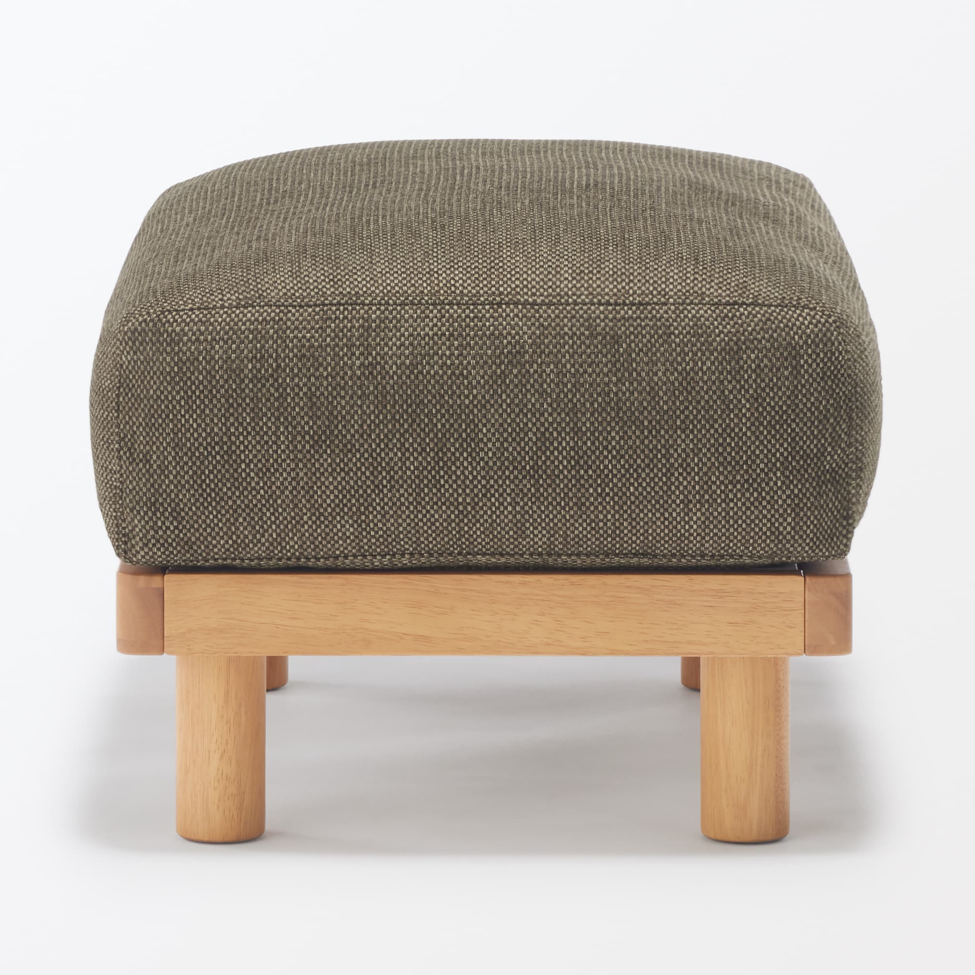 ゆったり座れるアームレスソファ用　オットマン　ポリエステル平織　ブラウン