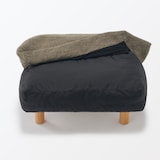 ゆったり座れるアームレスソファ用　オットマン　ポリエステル平織　ブラウン