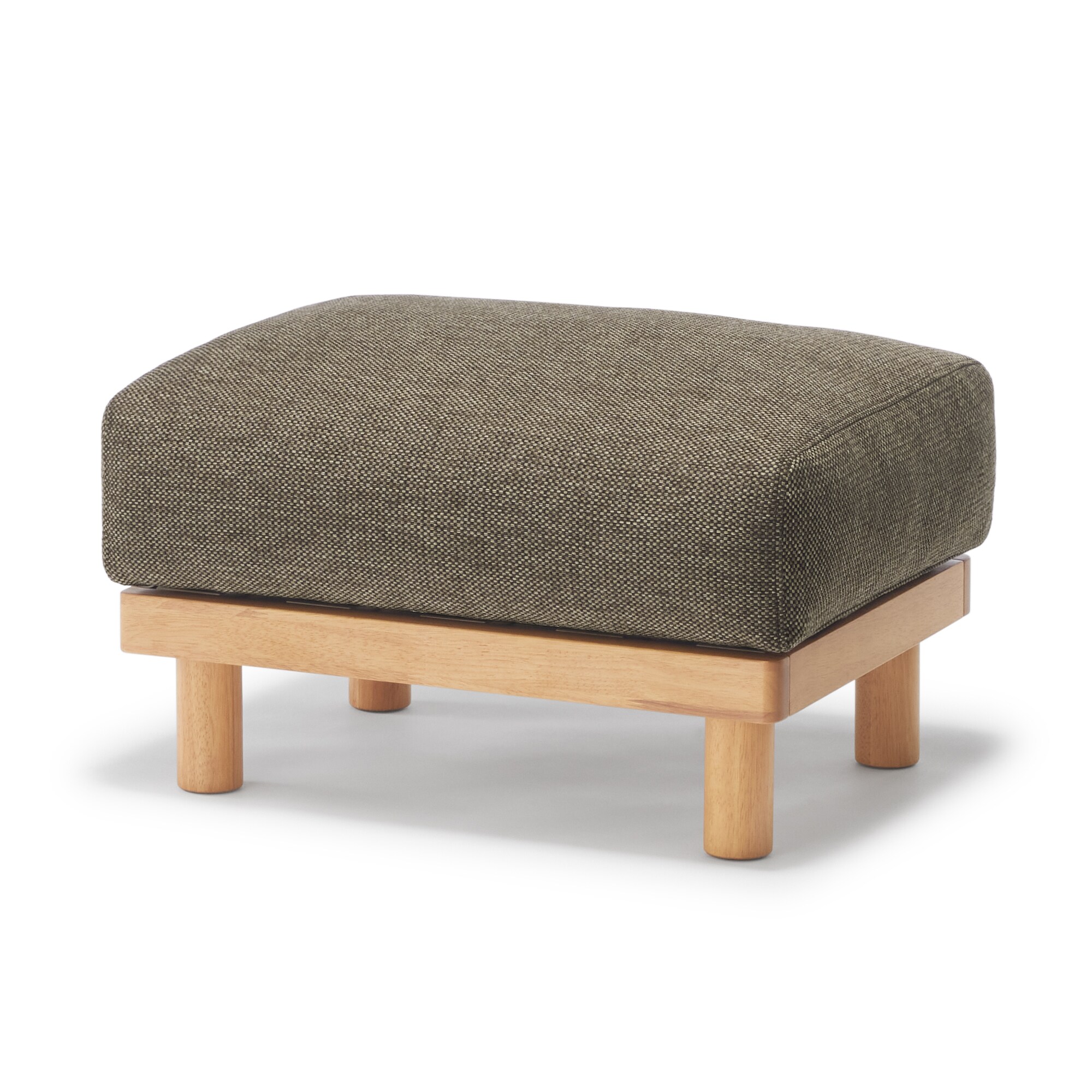 ゆったり座れるアームレスソファ用　オットマン　ポリエステル平織　ブラウン