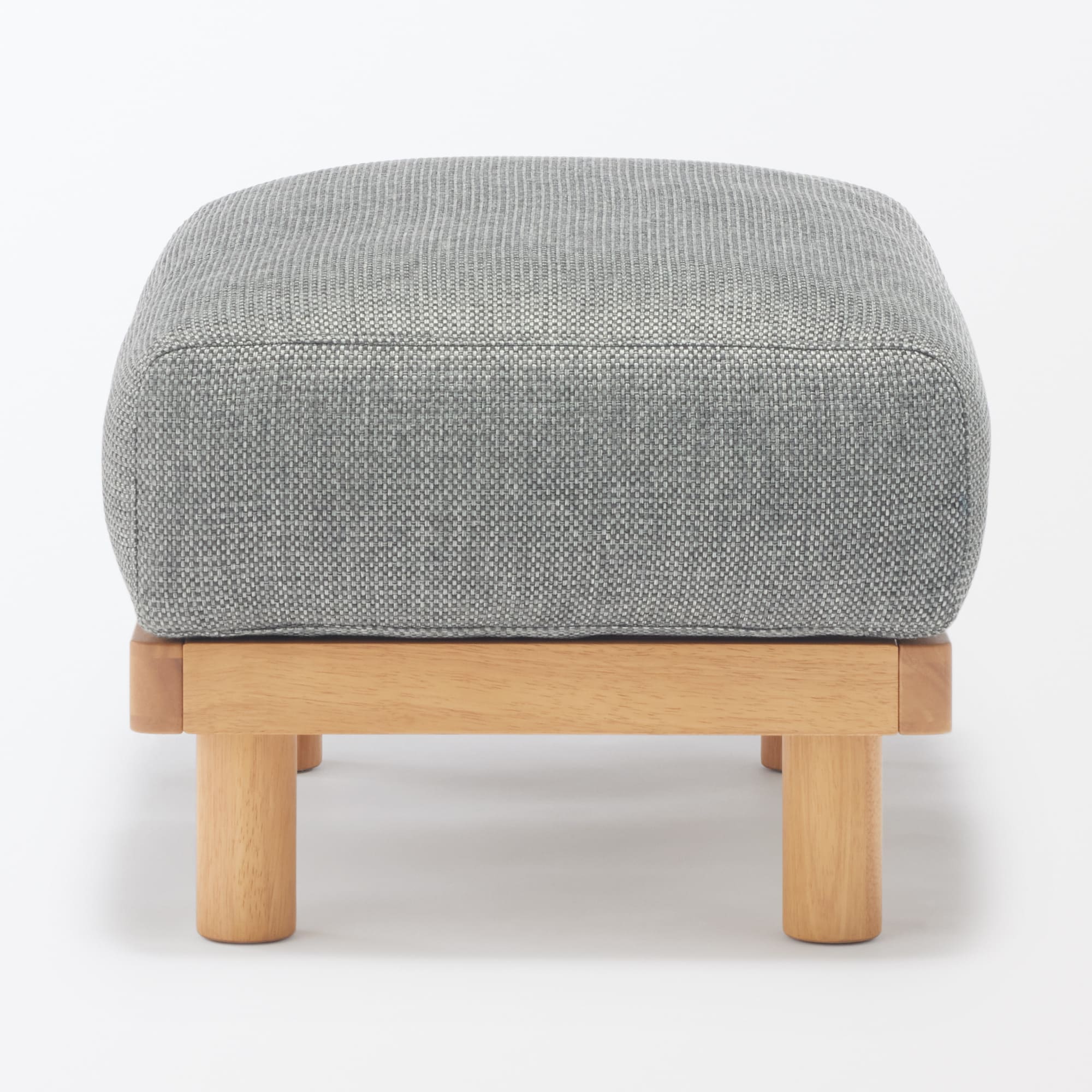 ゆったり座れるアームレスソファ用　オットマン　ポリエステル平織　グレー