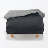 ゆったり座れるアームレスソファ用　オットマン　ポリエステル平織　グレー