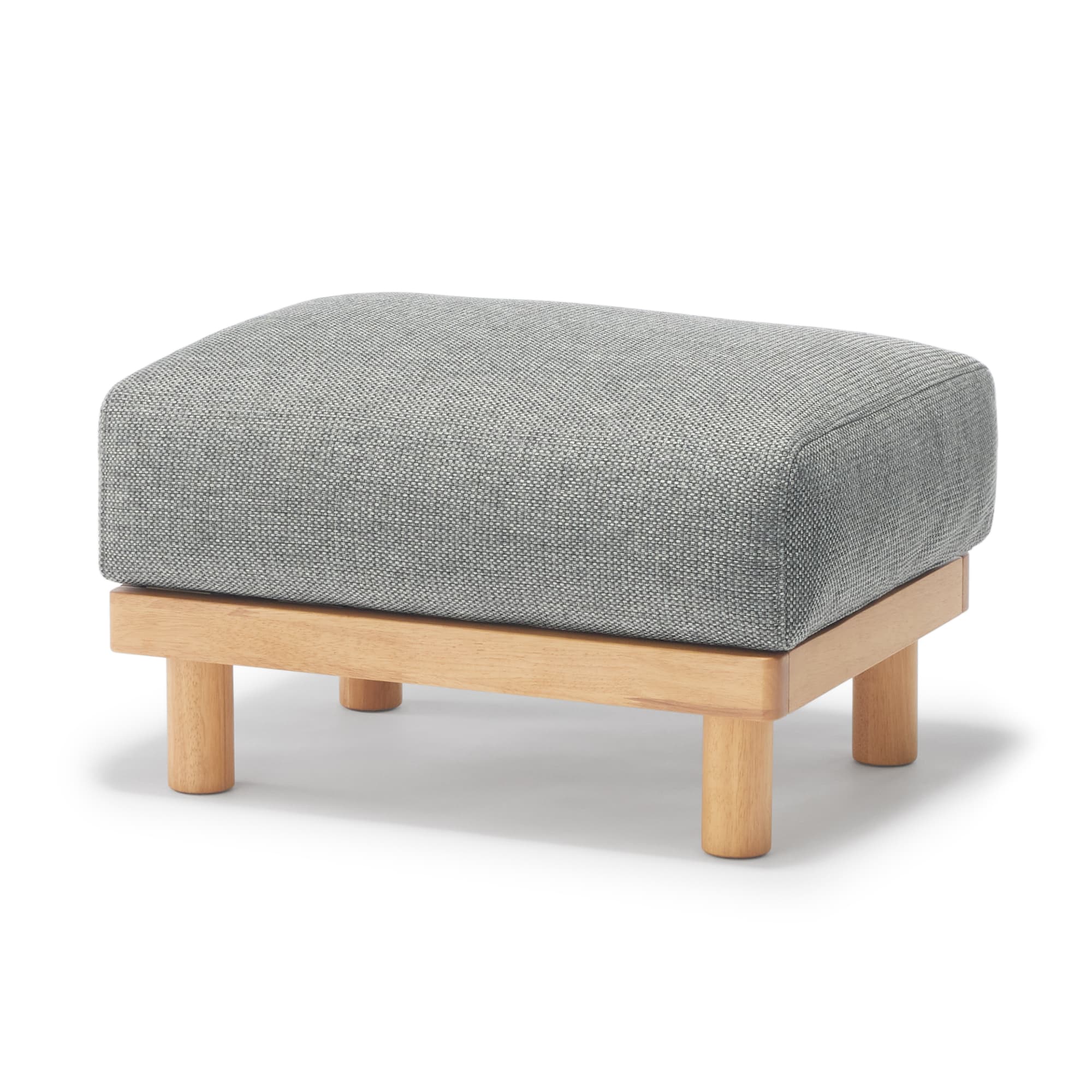 ゆったり座れるアームレスソファ用　オットマン　ポリエステル平織　グレー