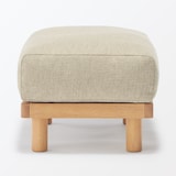 ゆったり座れるアームレスソファ用　オットマン　ポリエステル平織　ベージュ