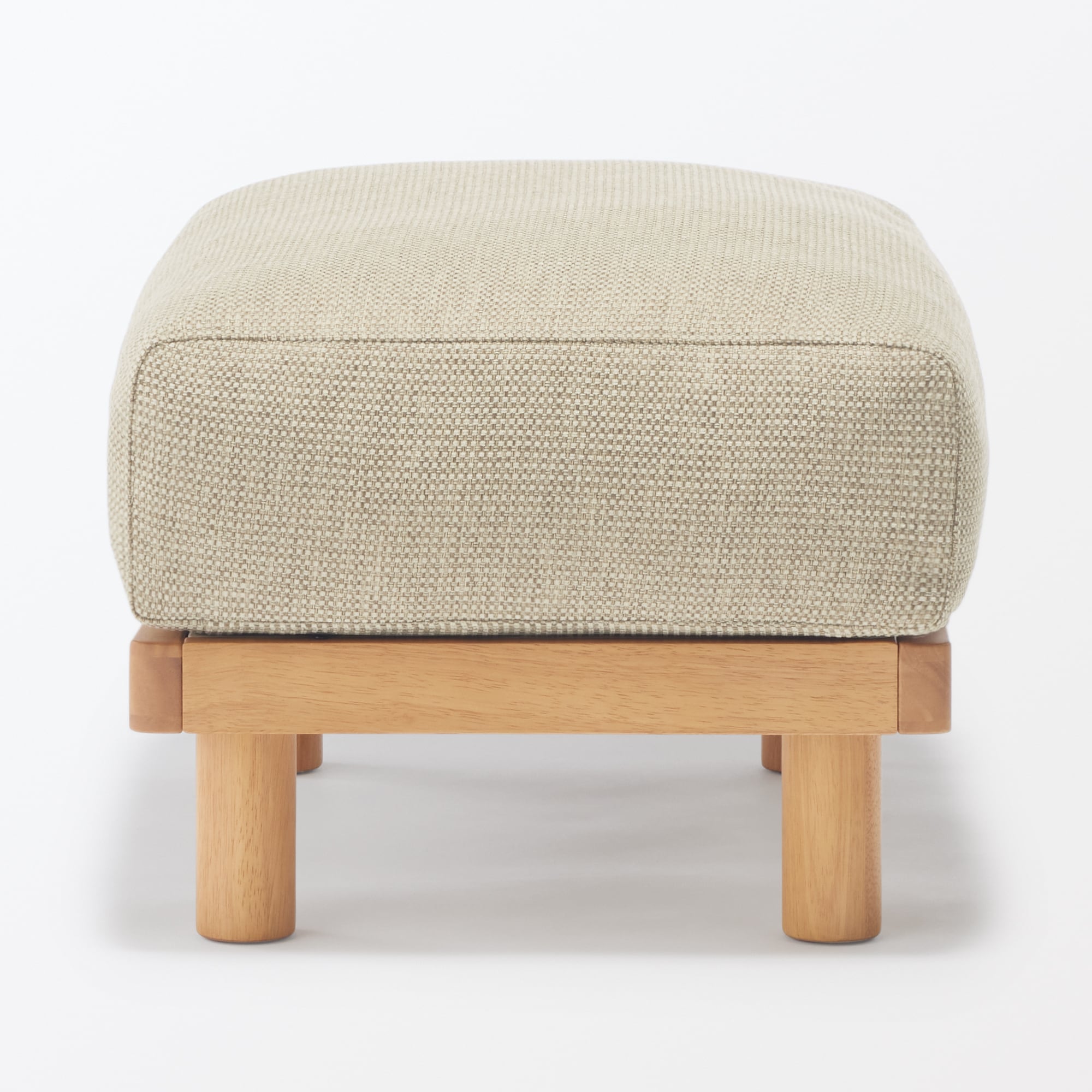 ゆったり座れるアームレスソファ用　オットマン　ポリエステル平織　ベージュ