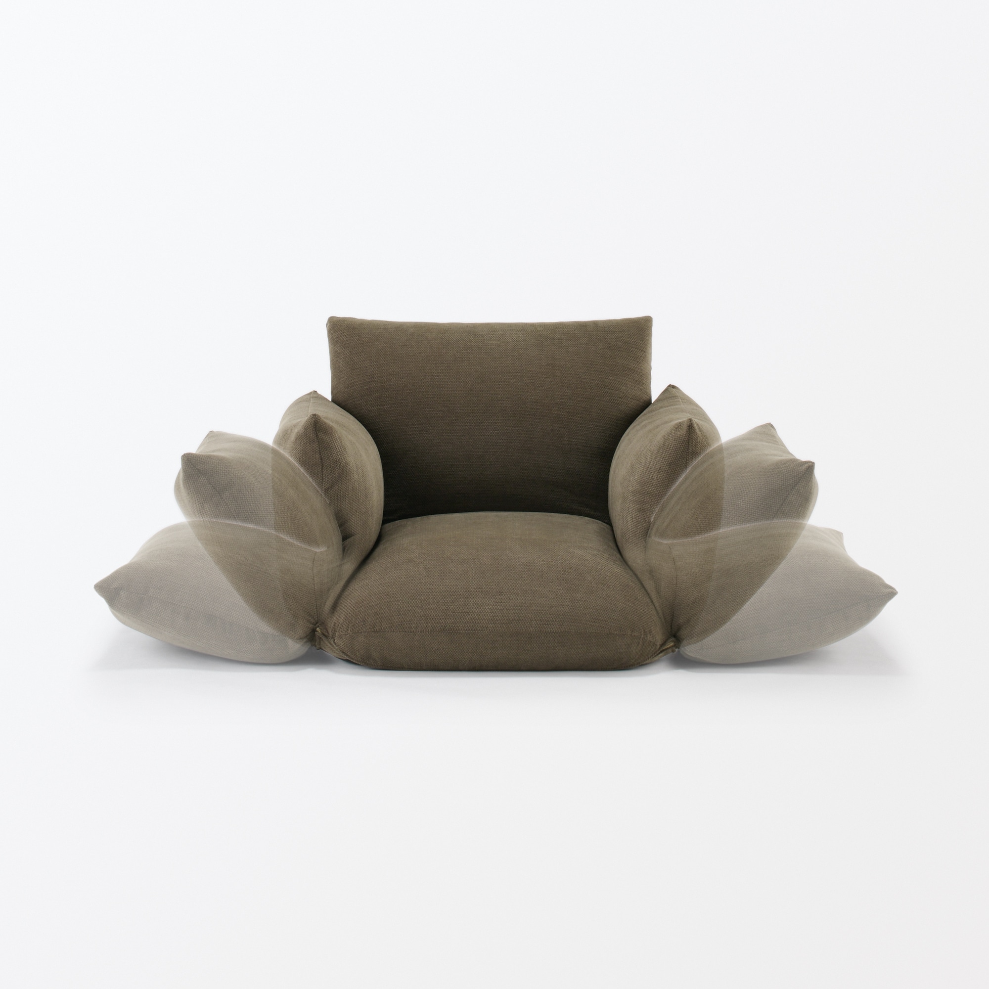 リクライニング　フロアソファ　１シーター　ブラウン