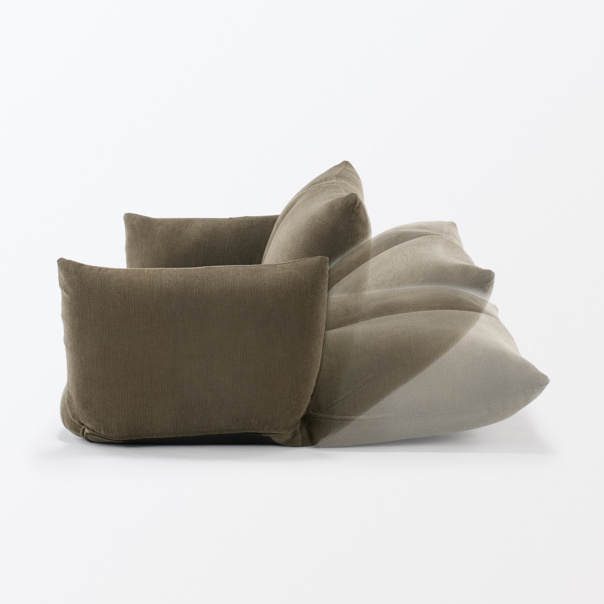 リクライニング　フロアソファ　２シーター　ブラウン