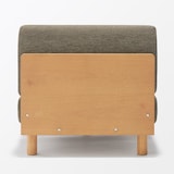 ゆったり座れるアームレスソファ　カウチ　ポリエステル平織　ブラウン