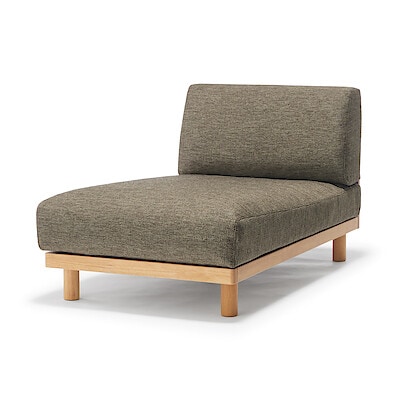 ゆったり座れるアームレスソファ　カウチ　ポリエステル平織