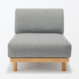 ゆったり座れるアームレスソファ　カウチ　ポリエステル平織　グレー