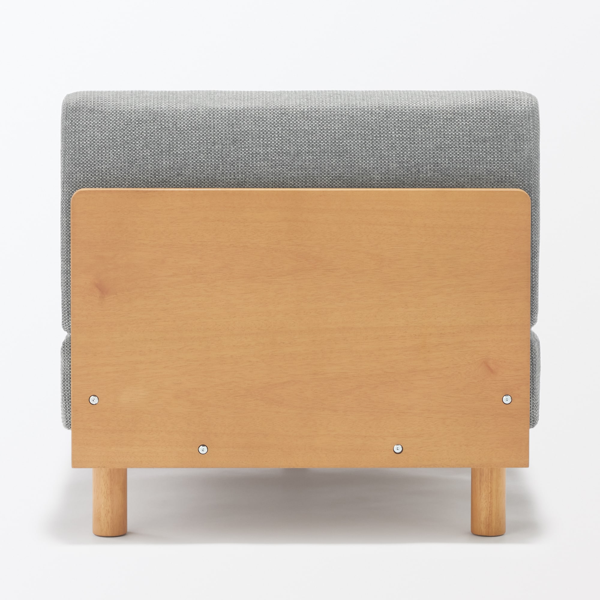 ゆったり座れるアームレスソファ カウチ ポリエステル平織 グレー