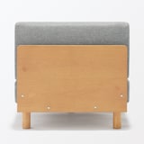 ゆったり座れるアームレスソファ　カウチ　ポリエステル平織　グレー