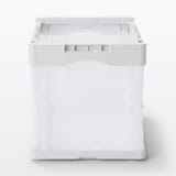 再生ポリプロピレン入り　折りたたみコンテナ　２０Ⅼ　ホワイトグレー／半透明