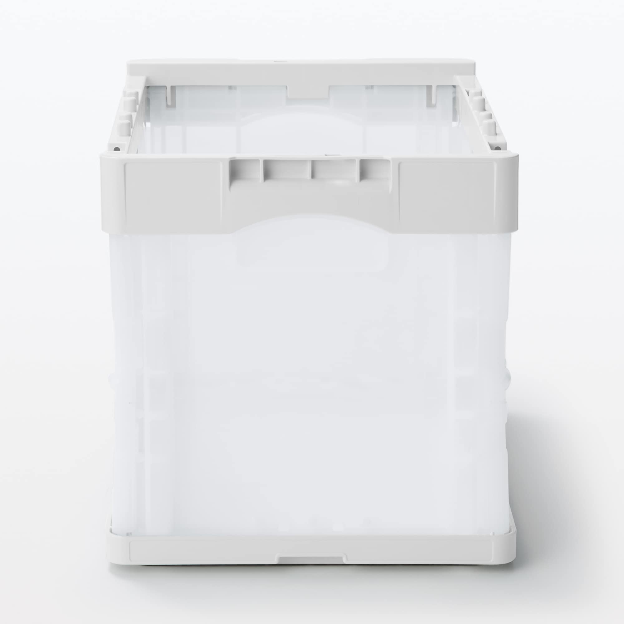 再生ポリプロピレン入り　折りたたみコンテナ　２０Ⅼ　ホワイトグレー／半透明