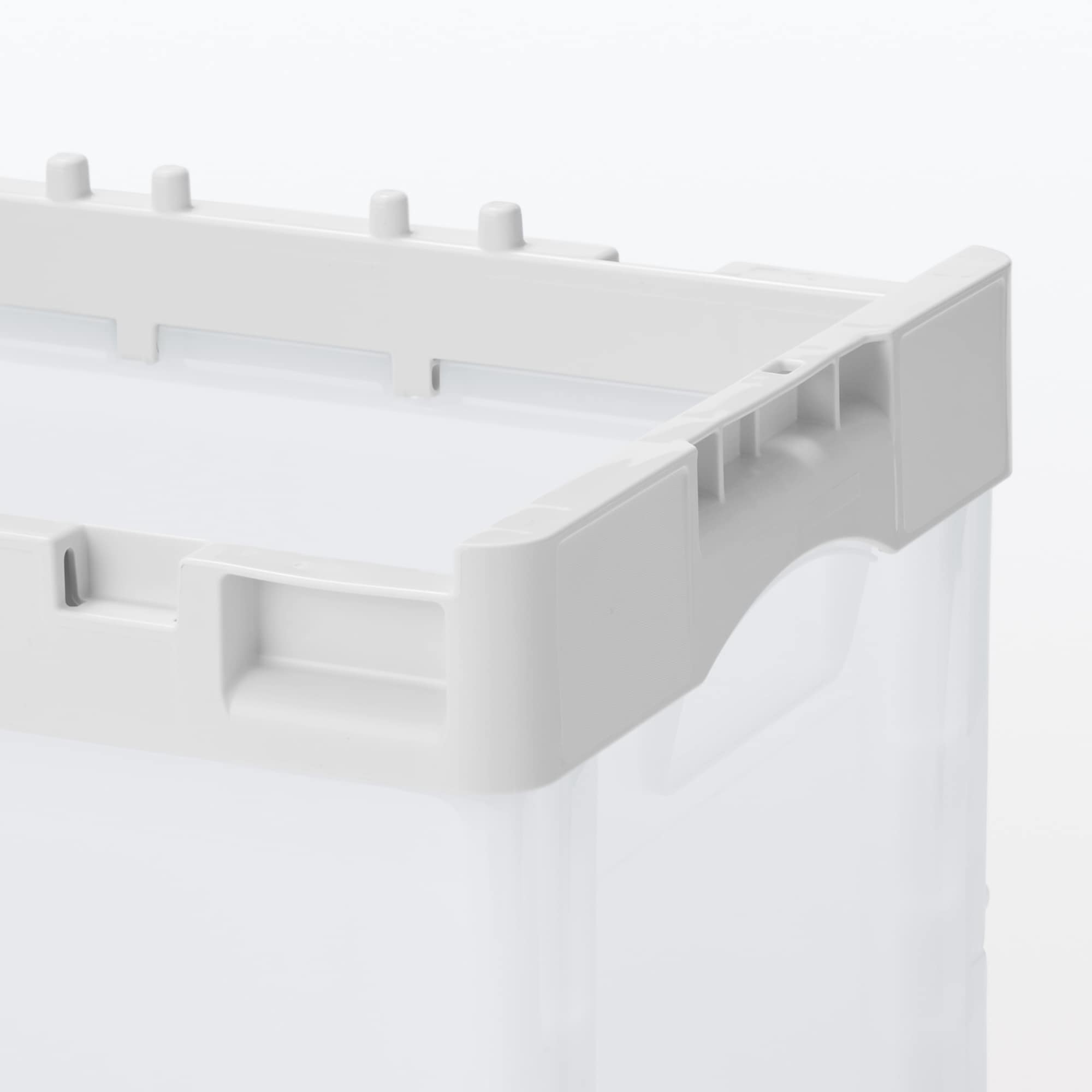 再生ポリプロピレン入り　折りたたみコンテナ　２０Ⅼ　ホワイトグレー／半透明