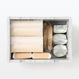 再生ポリプロピレン入り　折りたたみコンテナ　２０Ⅼ　ホワイトグレー／半透明