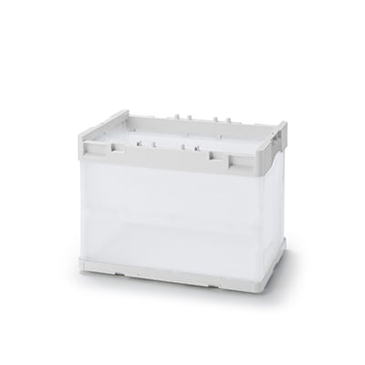 再生ポリプロピレン入り　折りたたみコンテナ　２０Ｌ　ホワイトグレー／半透明/約幅37×奥行27×高さ27.5cm