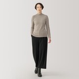 婦人　起毛フライス編みハイネック長袖Ｔシャツ
