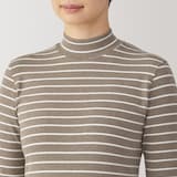 婦人　起毛フライス編みハイネック長袖Ｔシャツ