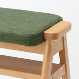 再生ポリエステル混　木製スタッキングスツール　グリーン