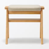 再生ポリエステル混　木製スタッキングスツール　ベージュ