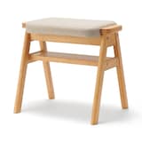 再生ポリエステル混　木製スタッキングスツール　ベージュ