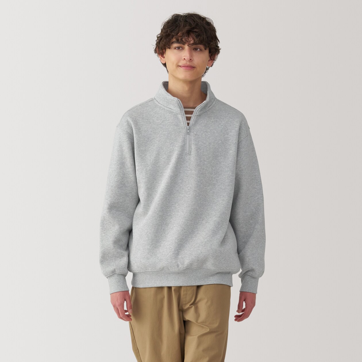 紳士　ハーフジップスウェットシャツ