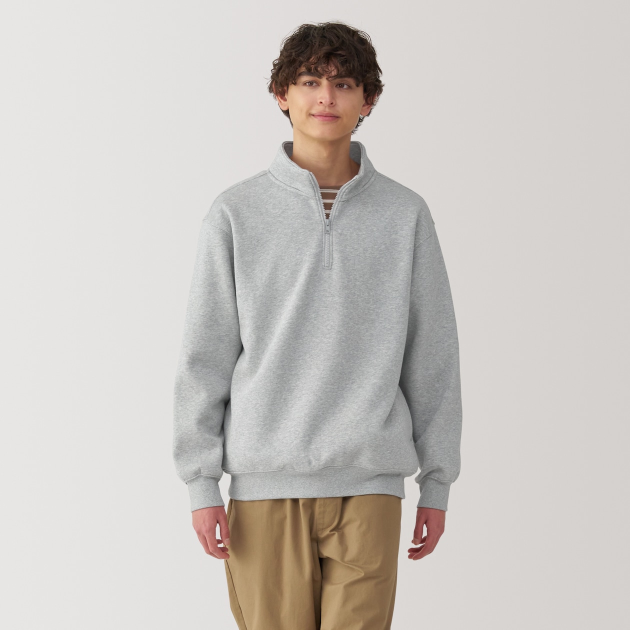 紳士　ハーフジップスウェットシャツ