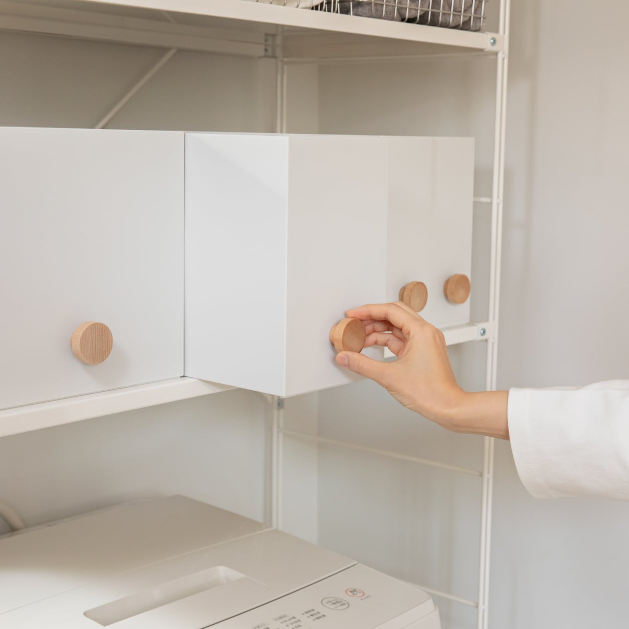 引き出しやすくなる　つまみ　丸型　ファイルボックス用