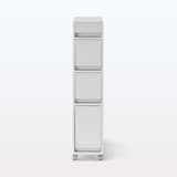 【宅送】再生ポリプロピレン入り　収納ストッカー　キャスター付２　ホワイトグレー