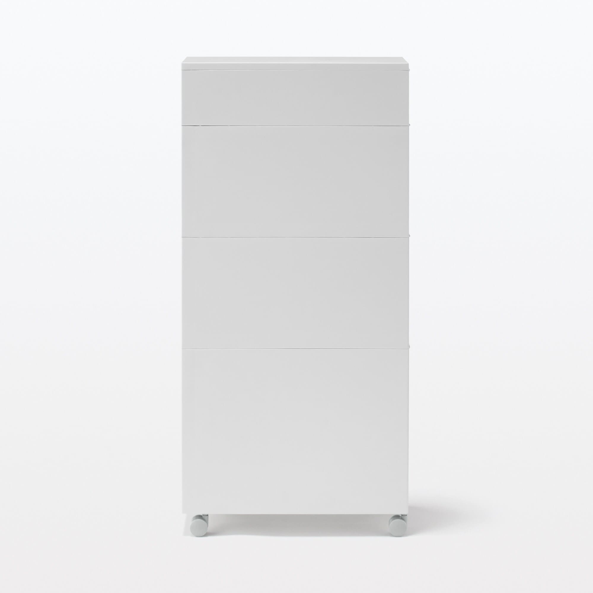 【宅送】再生ポリプロピレン入り　収納ストッカー　キャスター付２　ホワイトグレー