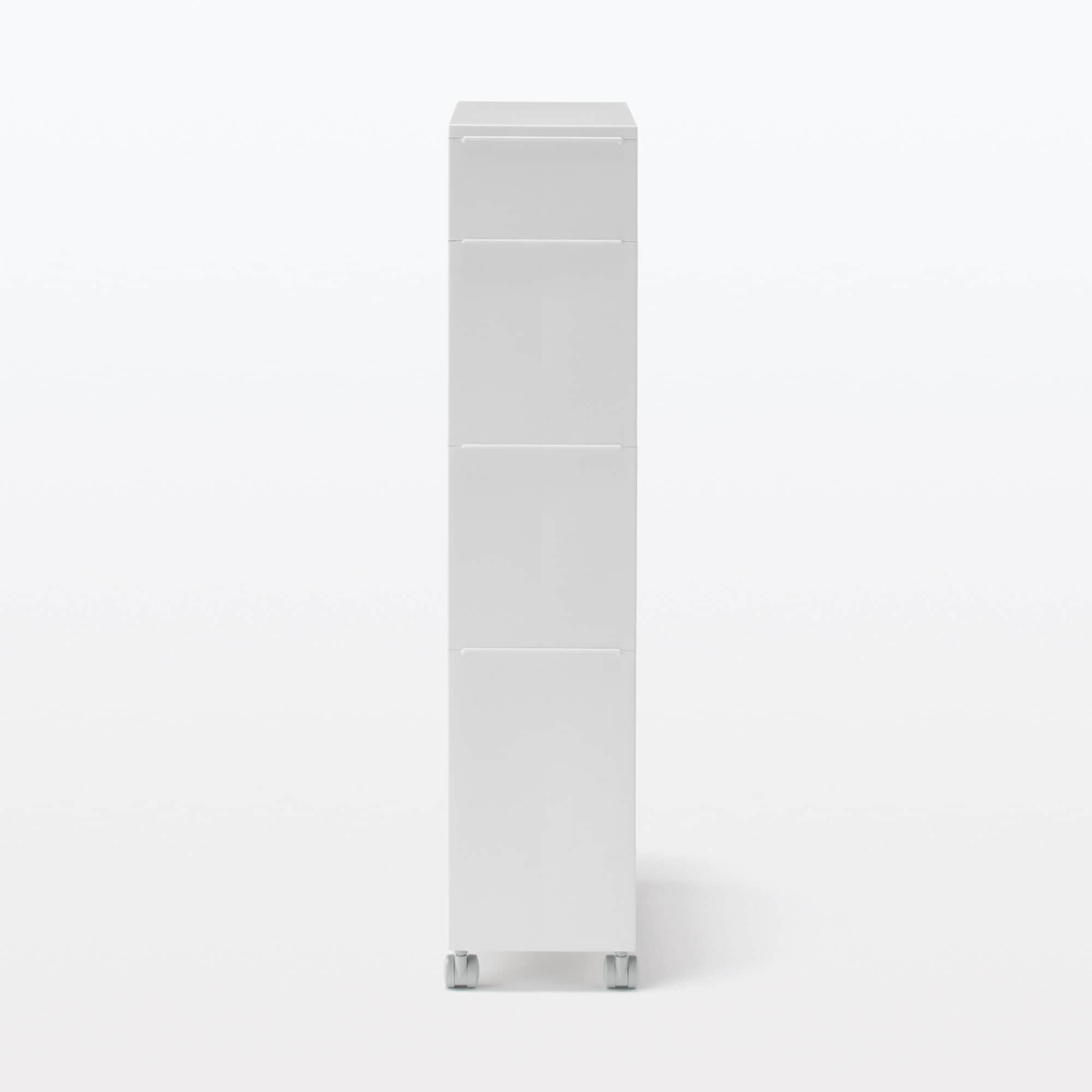 【宅送】再生ポリプロピレン入り　収納ストッカー　キャスター付２　ホワイトグレー