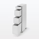 【宅送】再生ポリプロピレン入り　収納ストッカー　キャスター付２　ホワイトグレー