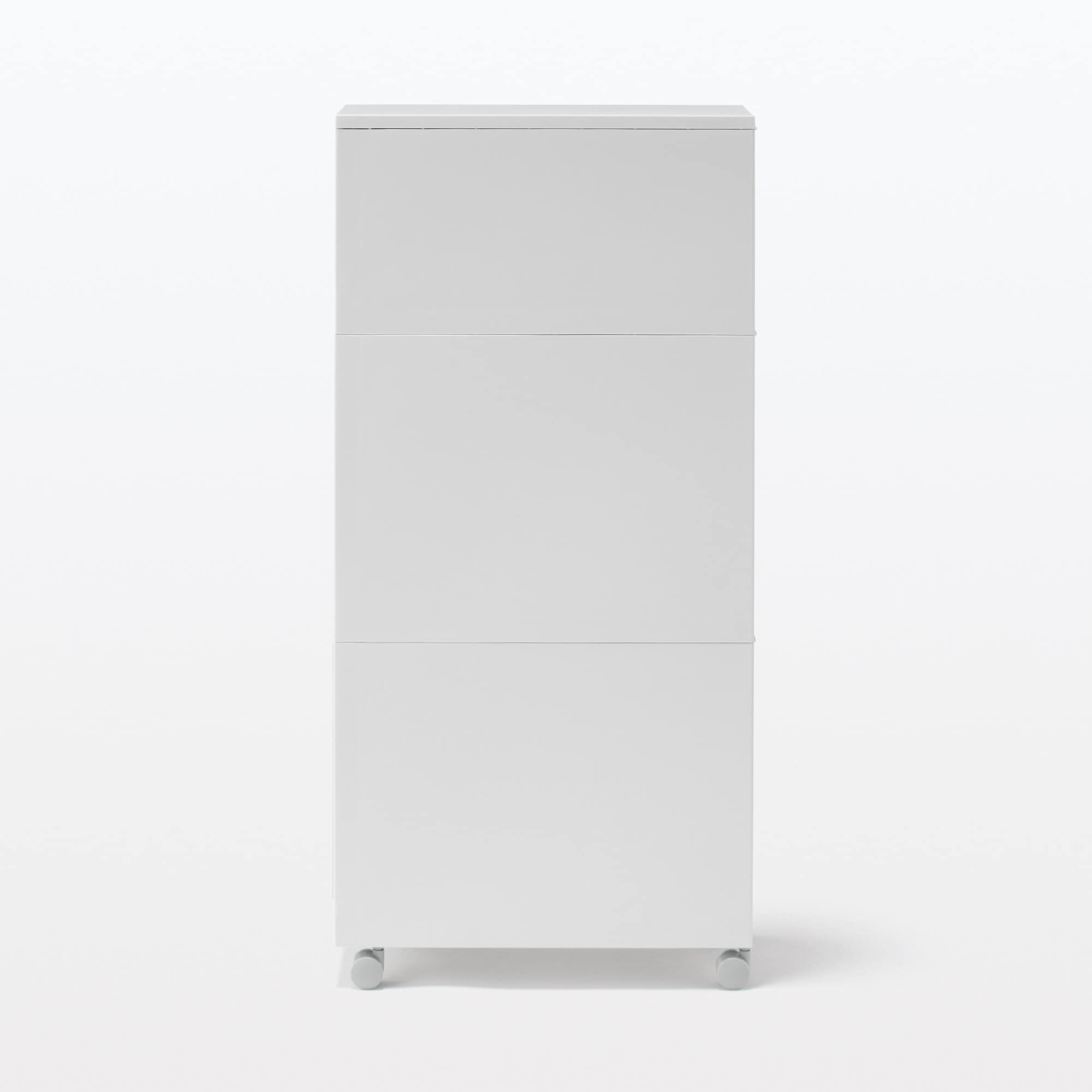 【宅送】再生ポリプロピレン入り　収納ストッカー　キャスター付１　ホワイトグレー