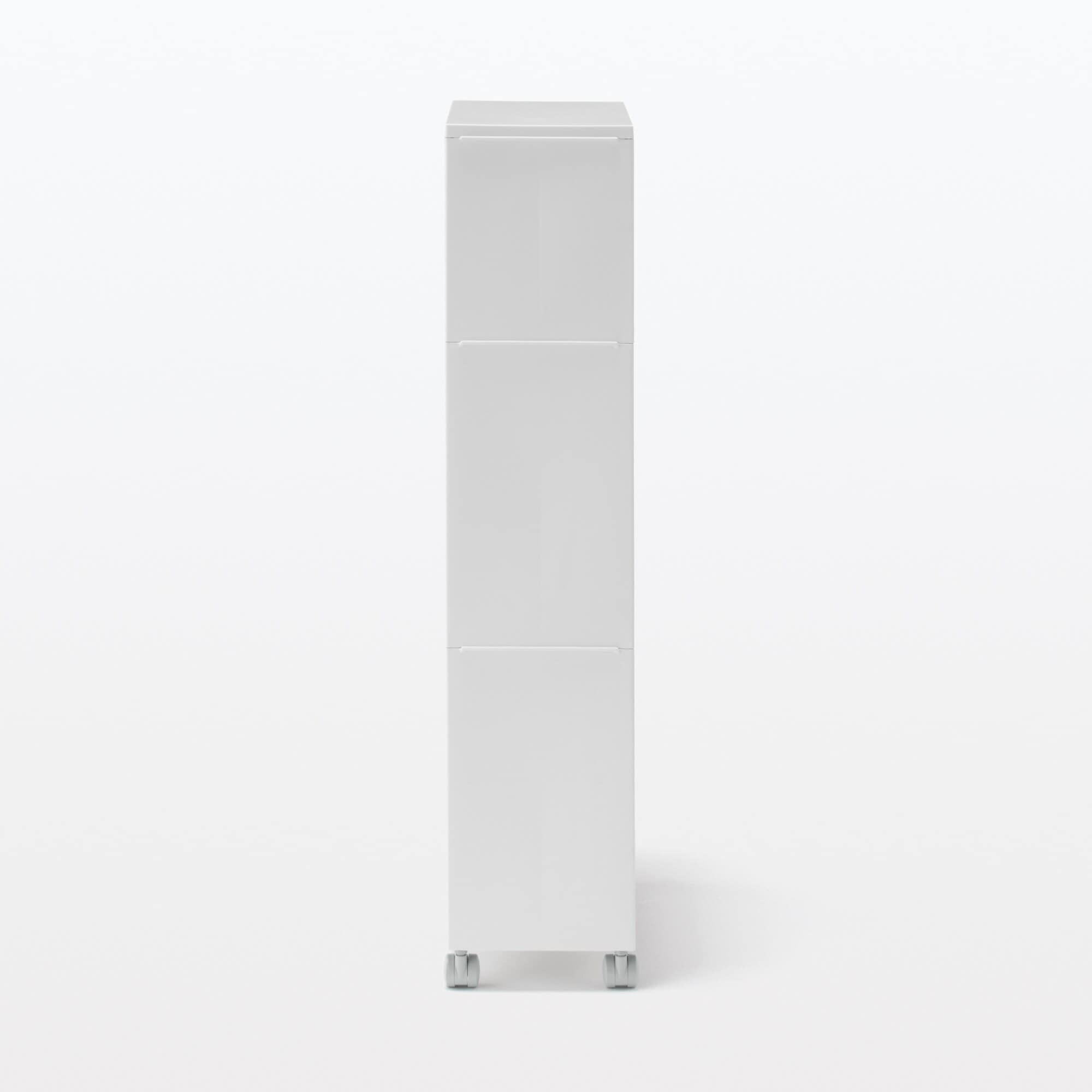 【宅送】再生ポリプロピレン入り　収納ストッカー　キャスター付１　ホワイトグレー