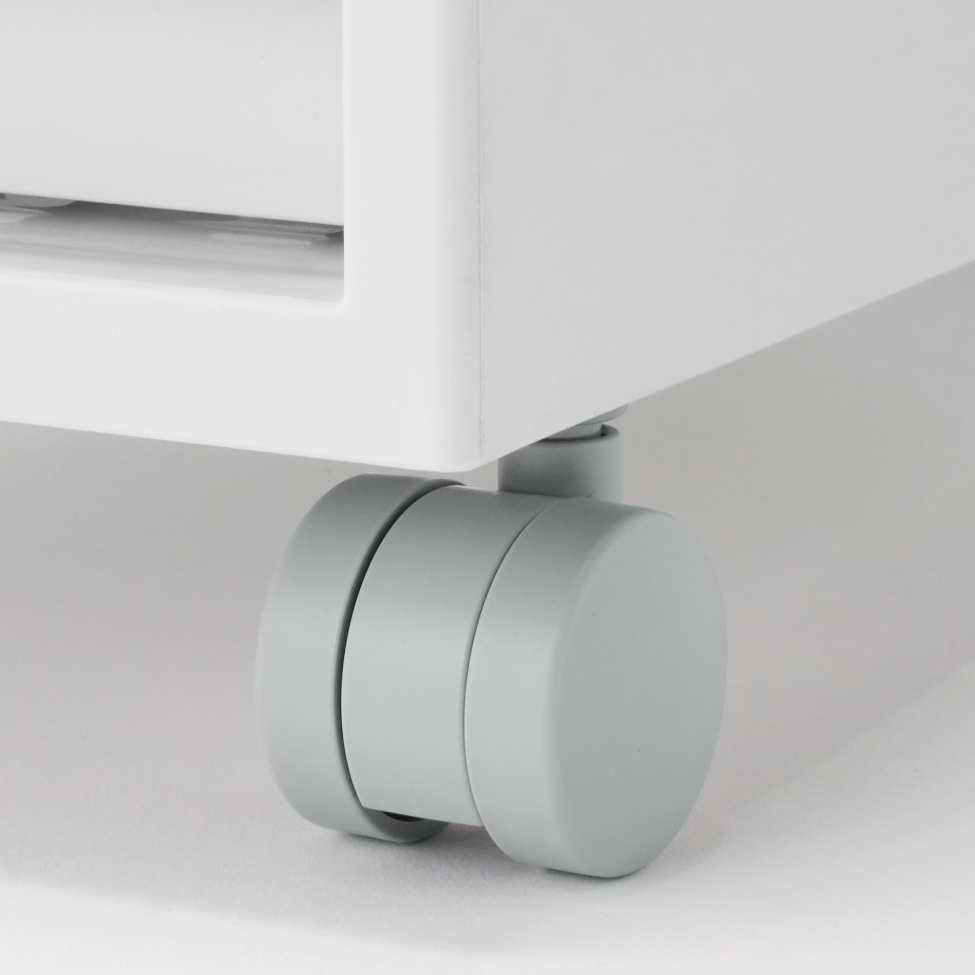 【宅送】再生ポリプロピレン入り　収納ストッカー　キャスター付３　ホワイトグレー