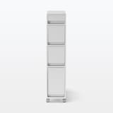 再生ポリプロピレン入り　収納ストッカー　キャスター付２　ホワイトグレー