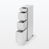 再生ポリプロピレン入り　収納ストッカー　キャスター付２　ホワイトグレー