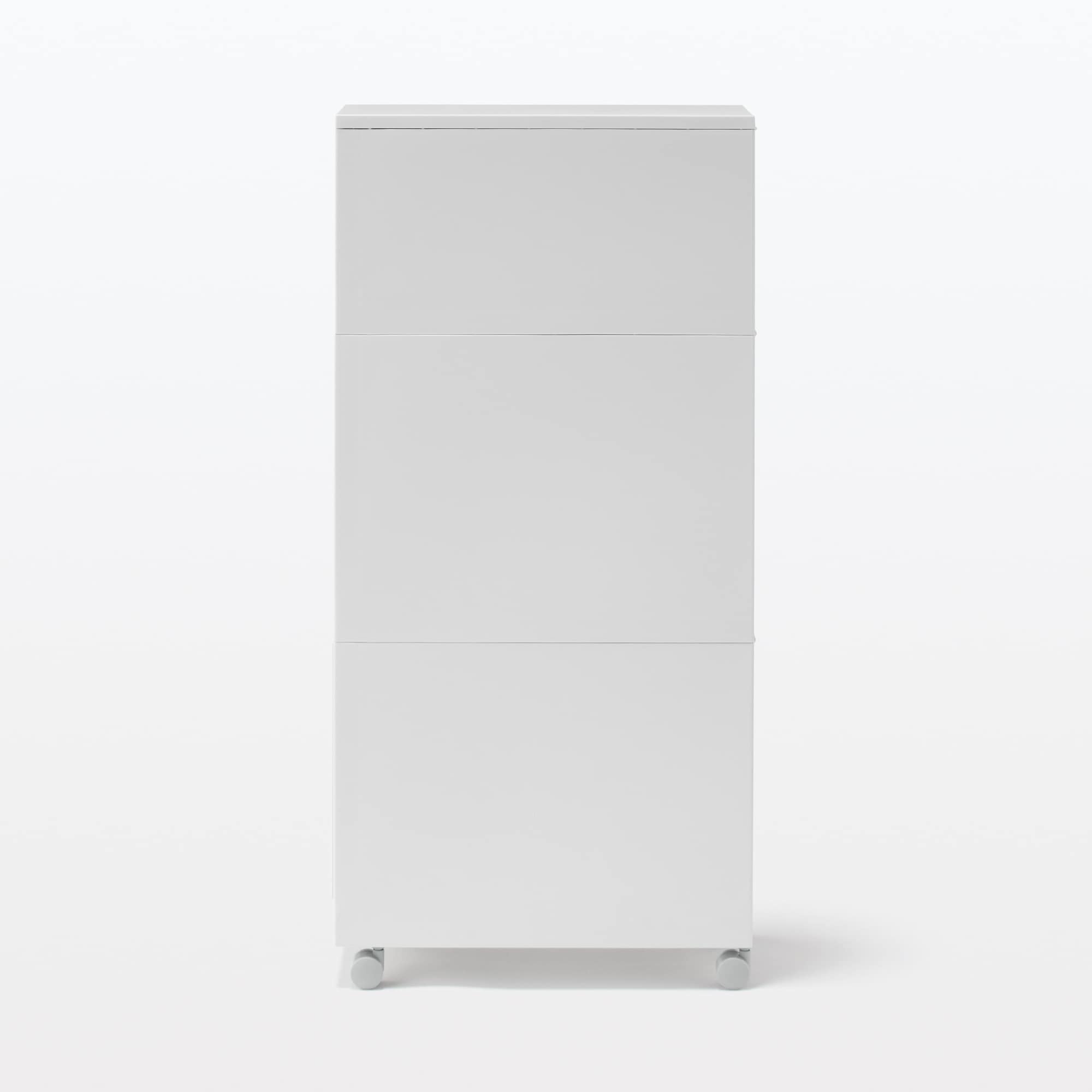 再生ポリプロピレン入り　収納ストッカー　キャスター付１　ホワイトグレー